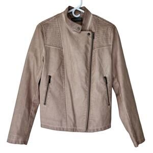 Bagatelle moto biker pink blush distressed faux leather vegan Bikercore biker M​